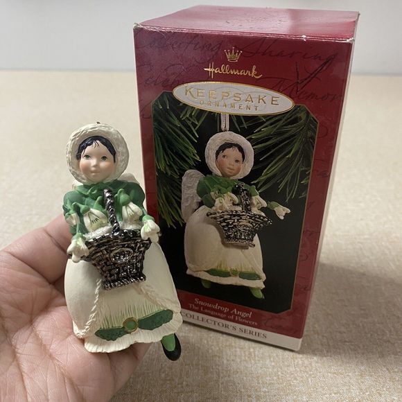 Hallmark Keepsake Ornament Snowdrop Angel Holding Basket The Language of Flowers - Picture 7 of 8